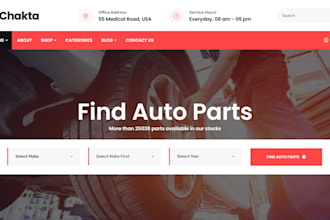 design car part ecommerce website auto part store automotive automobile website