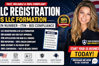 us llc registration non residents ein itin address tax filling bank account