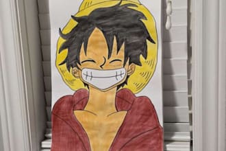 do professional hand drawn cartoon and canvas painting,