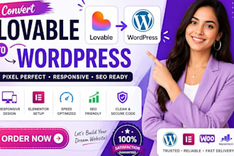convert lovable ai to wordpress elementor responsive SEO site