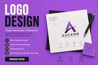 design a modern logo and brand identity for startups and small businesses
