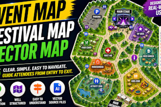 design event map, festival map, city map design and vector map illustration