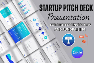 design startup pitch deck presentation for biotech investors and fundraising