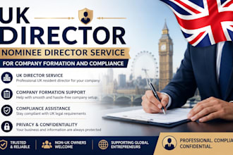 provide UK nominee resident director service for company formation, compliance