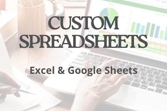 create a custom excel or google sheets spreadsheet