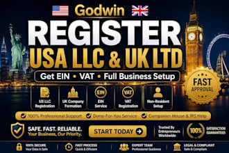 do US llc and UK company registration with ein vat and full business setup