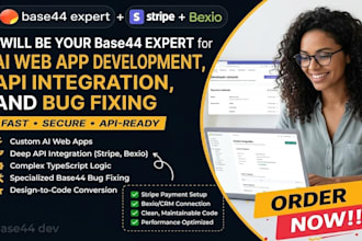 be base44 expert for ai web app development, API integration, and bug fixing