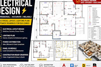 design detail electrical layout plan and power drawings for buildings and office