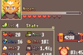 do pixel art game UI, tileset, hud gui elements, frames, mana health bar screen