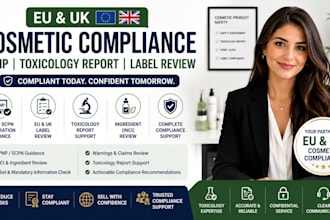 do eu UK skincare compliance, cpnp, label review and toxicology support
