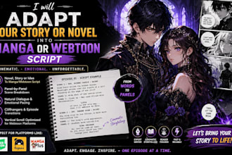 adapt your romance story or novel into a manga or webtoon script