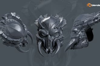 sculpt custom 3d mask,helmet,armor,props for cosplay, stl ready to 3d print