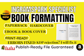 format your ebook, paperback, or hardcover for ingramspark