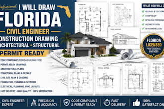 draw florida civil engineer construction drawing architectural structural permit