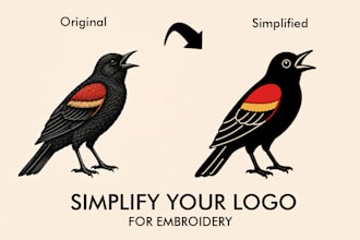 vectorize and simplify your logo for embroidery