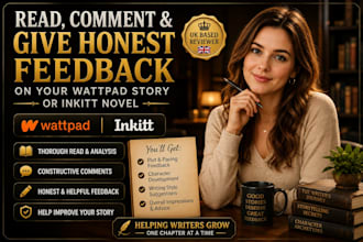 read, comment and give honest feedback on your wattpad story or inkitt novel