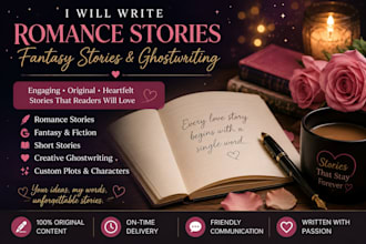 write romantic stories and creative ghostwriting content