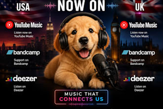 do USA and UK youtube music bandcamp deezer music promo