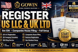 set up US llc and UK company with ein and companies house filing service