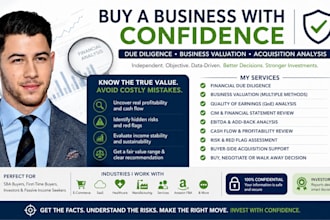 deliver due diligence, business valuation and merger acquisition reports
