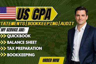 do your financial statement, audit, accounting, bookkeeping, profit and loss CPA