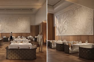 redesign 3d restaurant, burger shop,bakery interior, kiosk, fastfood truck, cafe