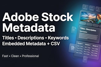 create SEO image metadata and keywords for adobe stock
