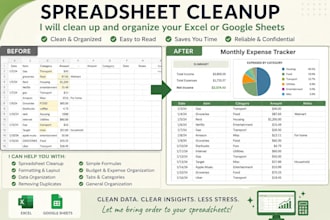 clean up and organize your spreadsheet or data
