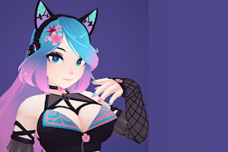do vrchat avatar commission, vr character, furry avatar vrc avatar, anime model