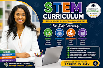create stem curriculum, lesson plans and engaging worksheets for kids learning