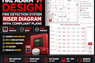 fire alarm design fire detection system riser diagram nfpa plans cad