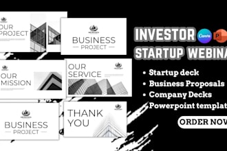 company profile, business slides, sales presentation, investor startup webinar
