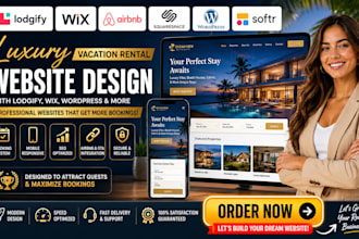 lodgify airbnb luxury villa cabin beach house apartment condo rental wix website