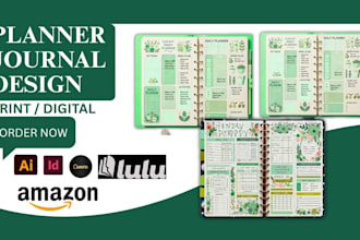 design digital planner journal, journal tracker printable journal, canva journal