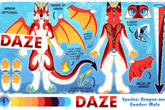 custom furry reference sheet fursona design sfw nsfw avatar 2d character sheet