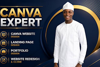 design canva website, canva landing page canva portfolio, canva website redesign