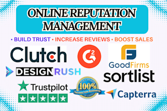 manage clutch g2 goodfirm capterra designrush gmb sortlist ORM online reputation