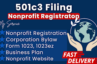 register nonprofit organization, charity ngo foundation, 501c3 tax exempt 1023