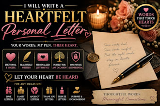write a heartfelt personal letter for any occasion