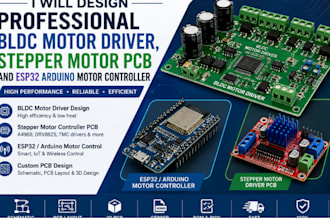design bldc motor driver, stepper motor pcb and esp32 arduino