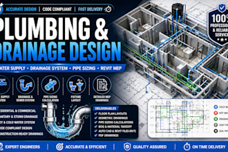 design plumbing system plan drainage system plan stormwater plan for building
