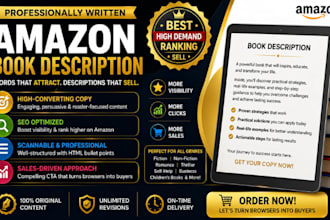 write SEO amazon KDP book description, ebook blurb, and kindle listing