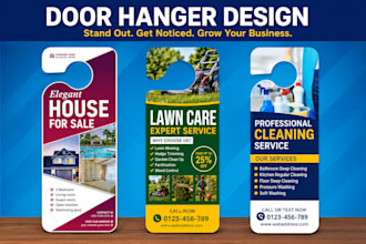 design professional door hanger for real estate and business
