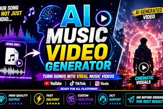 develop ai music video generator web, lyrics to video ai, cinematic music