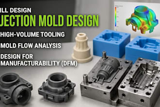 create injection molding design for manufacturable plastic, silicone product