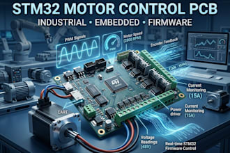design stm32 industrial pcb with motor control board and embedded firmware