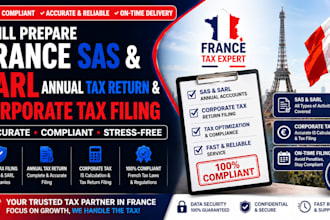 prepare france SAS and sarl annual tax return and corporate tax filing