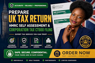 prepare UK tax return, hmrc self assessment and corporation tax ct600 filing