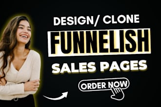 design, clone funnelish landing page, advertorial page, products page
