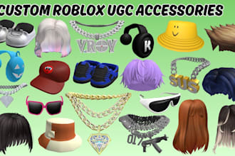 design unique roblox ugc accessories, hats, hair, chain and avatar fashion items